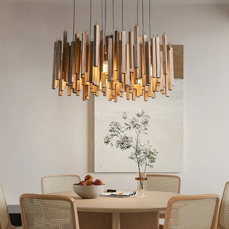 Retro Japanese Wood Pendant Light