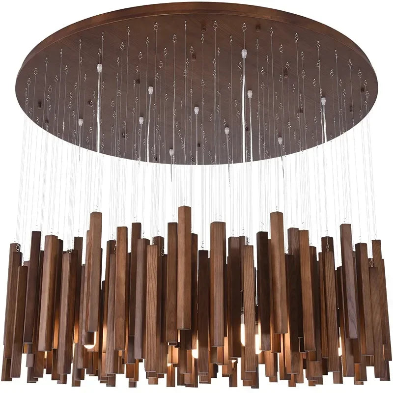 Retro Japanese Wood Pendant Light
