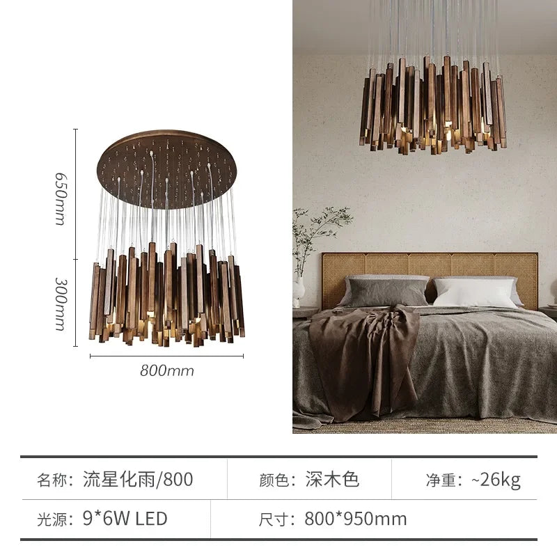 Retro Japanese Wood Pendant Light